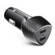 Forcell CC50-2C 2Usb-C 40W Total Car Adapter Charger Black