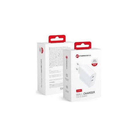 FORCELL TFK-TC 2xUSB-C PD QC4.0 3A 35W White