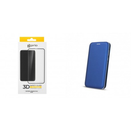 Apple iPhone 12 Pro Max Testa Elegance Case Blue+Prio 3D Full Face Tempered Glass
