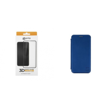 Apple iPhone 14 Pro Vennus Case Navy+Prio 3D Full Face Tempered Glass 