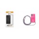 Apple iPhone 12 Pro Max Testa Neck Strap Fluo Silicone Pink+Prio 3D Full Face Tempered Glass