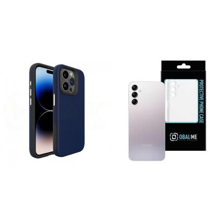 Samsung Galaxy A14 5G/4G Vmax Triangle Silicone Blue+Obal:Me Silicone Transparent