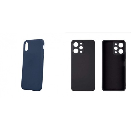 Xiaomi Redmi 12C Soft Silicone Blue+Obal:Me Matte Silicone Black