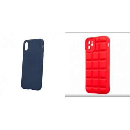 Xiaomi Redmi 12C Soft Silicone Blue+Obal:Me Block Silicone Red