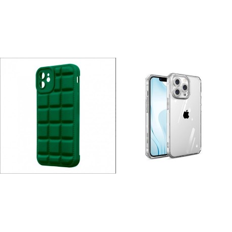 Xiaomi Redmi 12C Obal:Me Block Silicone Green+Armor AntiShock Silicone Transparent