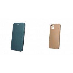Apple iPhone 13 Elegance Case Green+Metallic Silicone Gold