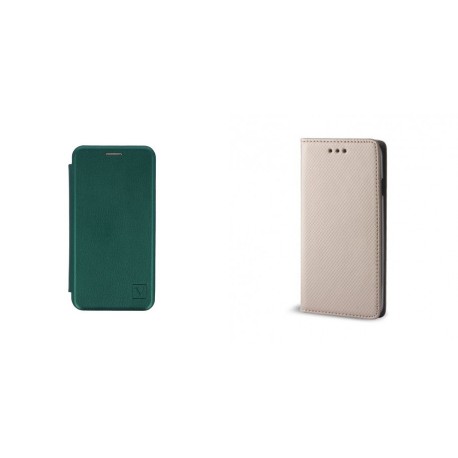 Apple iPhone 13 Vennus Elegance Case Green+Magnet Case Gold