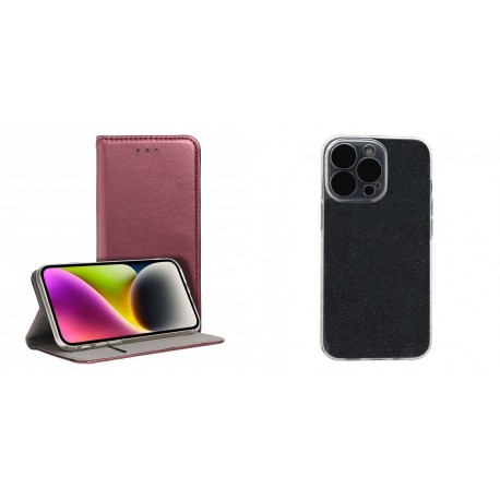 Xiaomi Redmi 13 4G/5G Magnet Case Burgundy+Shine Silicone Smoky