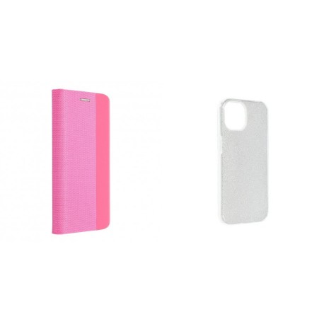 Xiaomi Redmi 13C/Poco C65 Sensitive Case Light Pink+Shining Silicone Silver