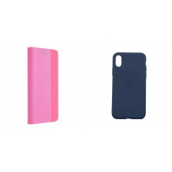 Xiaomi Redmi 13C/Poco C65 Sensitive Case Light Pink+Soft Silicone Blue