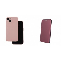 Samsung Galaxy A55 5G Soft Silicone Pale Pink+Elegance Case Burgundy