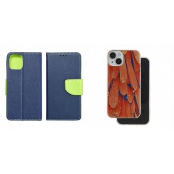 Samsung Galaxy A55 5G Fancy Case Navy /Lime+Gold Glam Silicone Orange