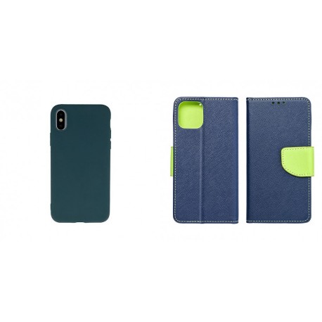 Samsung Galaxy A55 5G Soft Silicone Green+Fancy Case Navy /Lime