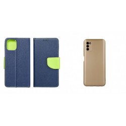 Samsung Galaxy A55 5G Fancy Case Navy /Lime+Metallic Silicone Gold