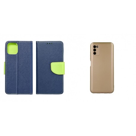 Samsung Galaxy A55 5G Fancy Case Navy /Lime+Metallic Silicone Gold