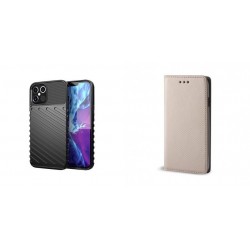 Samsung Galaxy A55 5G Thunder Silicone Black+Magnet Case Gold