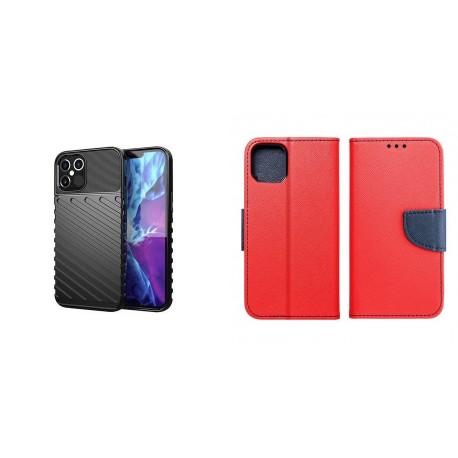 Samsung Galaxy A55 5G Thunder Silicone Black+Fancy Case Red/Navy