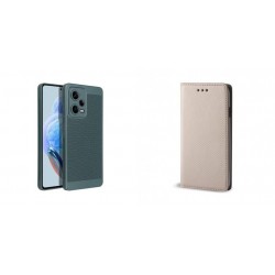 Samsung Galaxy A55 5G Breezy Silicone Green+Magnet Case Gold