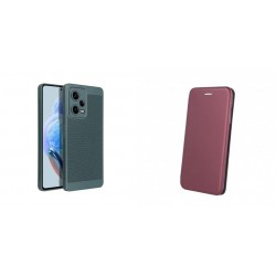 Samsung Galaxy A55 5G Breezy Silicone Green+Elegance Case Burgundy