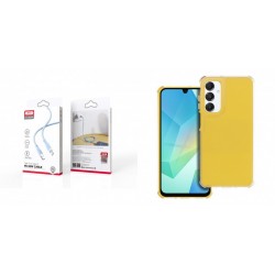 XO NB208B PD Type-C to Type-C DataCable 1m 60W Blue+Samsung Galaxy A16 5G/4G Matrix Clear Silicone Yellow