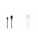XO NB103 MicroUsb DataCable 2.1A 2m Black+XO NB36 Usb/Lightning DataCable 2.1A 1m Pink