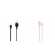 XO NB103 MicroUsb DataCable 2.1A 2m Black+XO NB36 Type C DataCable 2.1A 1m Pink