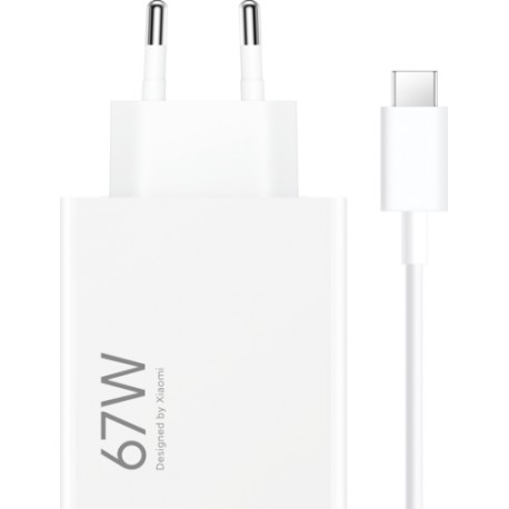 Xiaomi Hyper 67W Wall Adapter Charger Usb+Usb/Type C Data Cable White