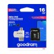 Goodram MicroSD Card 16GB+Adapter Class 10 Up to 100MB/s