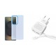 Xiaomi Redmi 14C Sappy Silicone Blue+XO L51 Walll Adapter 2Usb+Lightning Cable 2.1A White