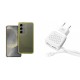 Xiaomi Redmi 14C Matrix Clear Silicone Yellow+XO L51 Walll Adapter 2Usb+Lightning Cable 2.1A White