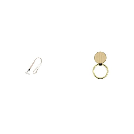 Phone Pendant GC-M4 White 46cm+Ring Holder Carbon Gold