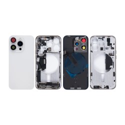 Apple iPhone 15 Pro Full Housing All Parts(Vibra/NFC/Charging Connector/Power/Volume/Flash Flex/Sim Tray)White Titanium GRADE A