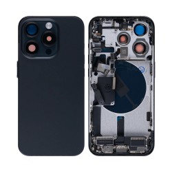 Apple iPhone 15 Pro Full Housing All Parts(Vibra/NFC/Charging Connector/Power/Volume/Flash Flex/Sim Tray) Black Titanium GRADE A