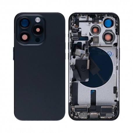 Apple iPhone 15 Pro Full Housing All Parts(Vibra/NFC/Charging Connector/Power/Volume/Flash Flex/Sim Tray) Black Titanium GRADE A