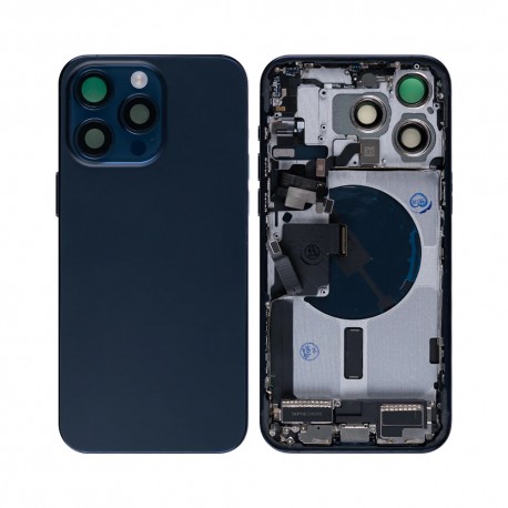 Apple iPhone 15 Pro Max Full Housing All Parts(Vibra/NFC/Charging Connector/Power/Volume/Flash Flex/Sim Tray)Blue Titanium GR.A