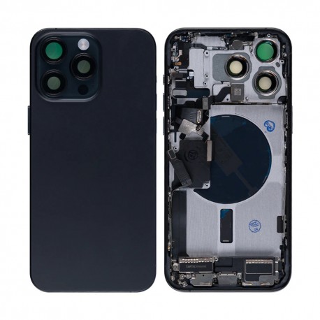 Apple iPhone 15 Pro Max Full Housing All Parts(Vibra/NFC/Charging Connector/Power/Volume/Flash Flex/Sim Tray)Black Titanium GR A