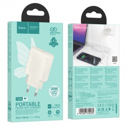 Hoco N44 PD Usb-C Wall Adapter Charger Ultra Thin 30W White
