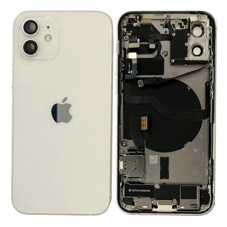 Apple iPhone 12 Full Housing All Parts(Vibra/NFC/Charging Connector/Power/Volume/Flash Flex/Sim Tray) White GRADE A