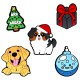 3D Sticker set of 5 Christmas