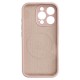 Apple iPhone 17 Pro Max Pure Color Magsafe Silicone Powder Pink