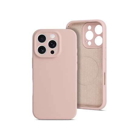Apple iPhone 17 Pro Max Pure Color Magsafe Silicone Powder Pink