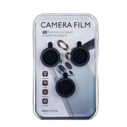 Apple iPhone 14 Tempered Glass for Camera Lens Black Glitter 2pcs