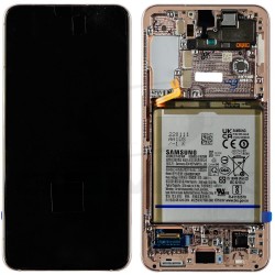 Samsung Galaxy S22 5G Lcd+Touch Screen+Frame+Battery Pink/Gold ORIGINAL