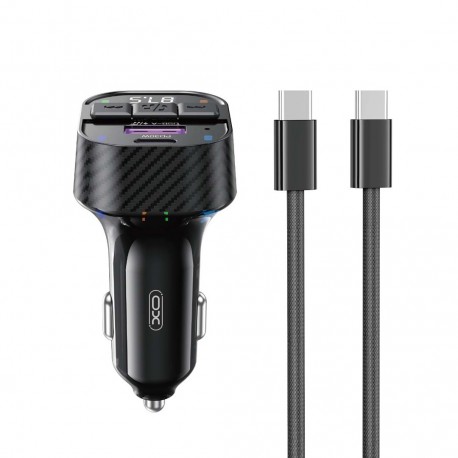 XO BCC09 FM Transmitter Bluetooth MP3 Car Charger 25W Black