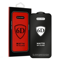 Apple iPhone 14 6D Full Glue Matte Tempered Glass Black