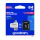 Goodram MicroSD Card 64GB+Adapter Class 10 UHS-1+Card Reader