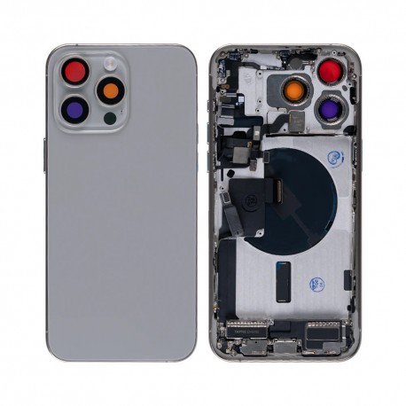 Apple iPhone 15 Pro Max Full Housing All Parts(Vibra/NFC/Charging Connector/Power/Volume/Flash Flex/Sim Tray)Natur Titanium GRA