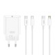 XO CE32 Wall Adapter Usb-C 20W +Usb-C/Lightning Cable White