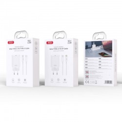 XO CE32 Wall Adapter Usb-C 20W +Usb-C/Lightning Cable White