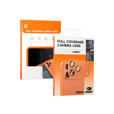 Apple iPhone 17 Pro Tempered Glass Aluminum Metal Camera Full Cover Lens Cosmic Orange